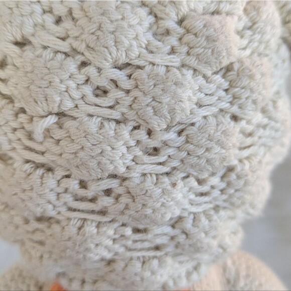 Cuddle + Kind 13" Small Lucy the Lamb Handmade Knit Lamb Plush Toy Cream Pink - Picture 3 of 8